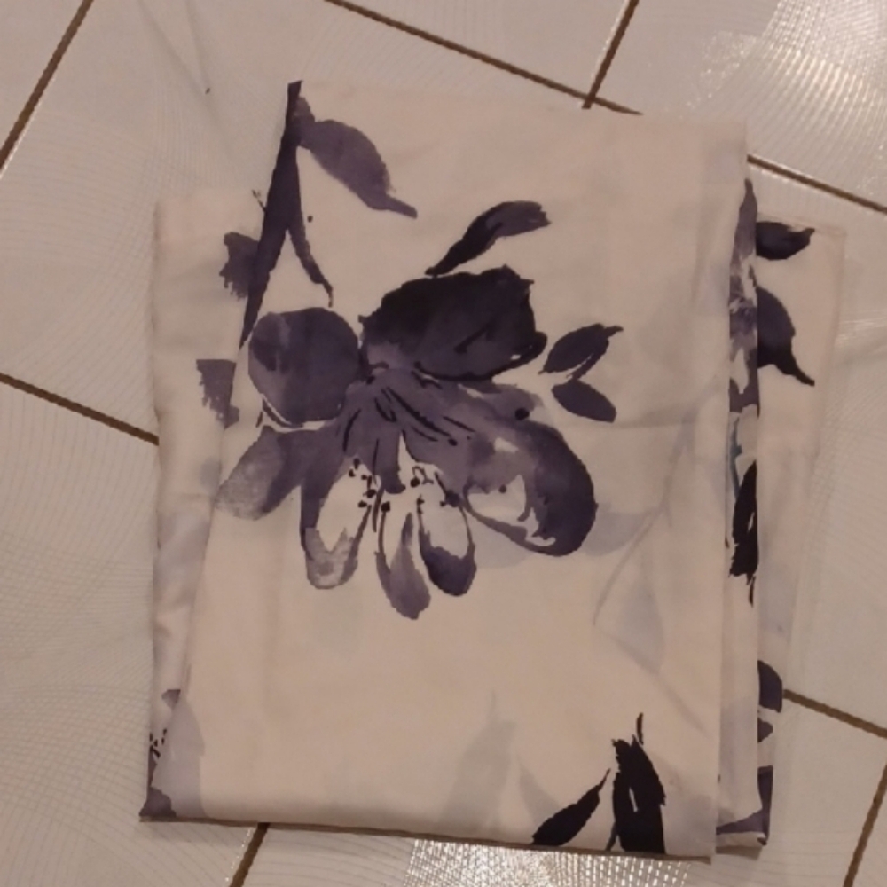 4/$40 Floral Gray & Off-White Shower Curtain